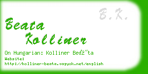 beata kolliner business card